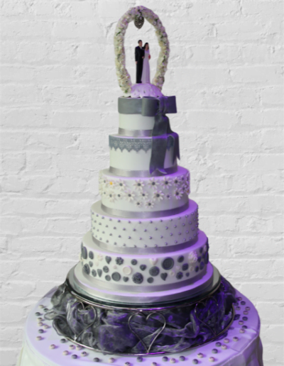 5-tier grey luxury wedding cake